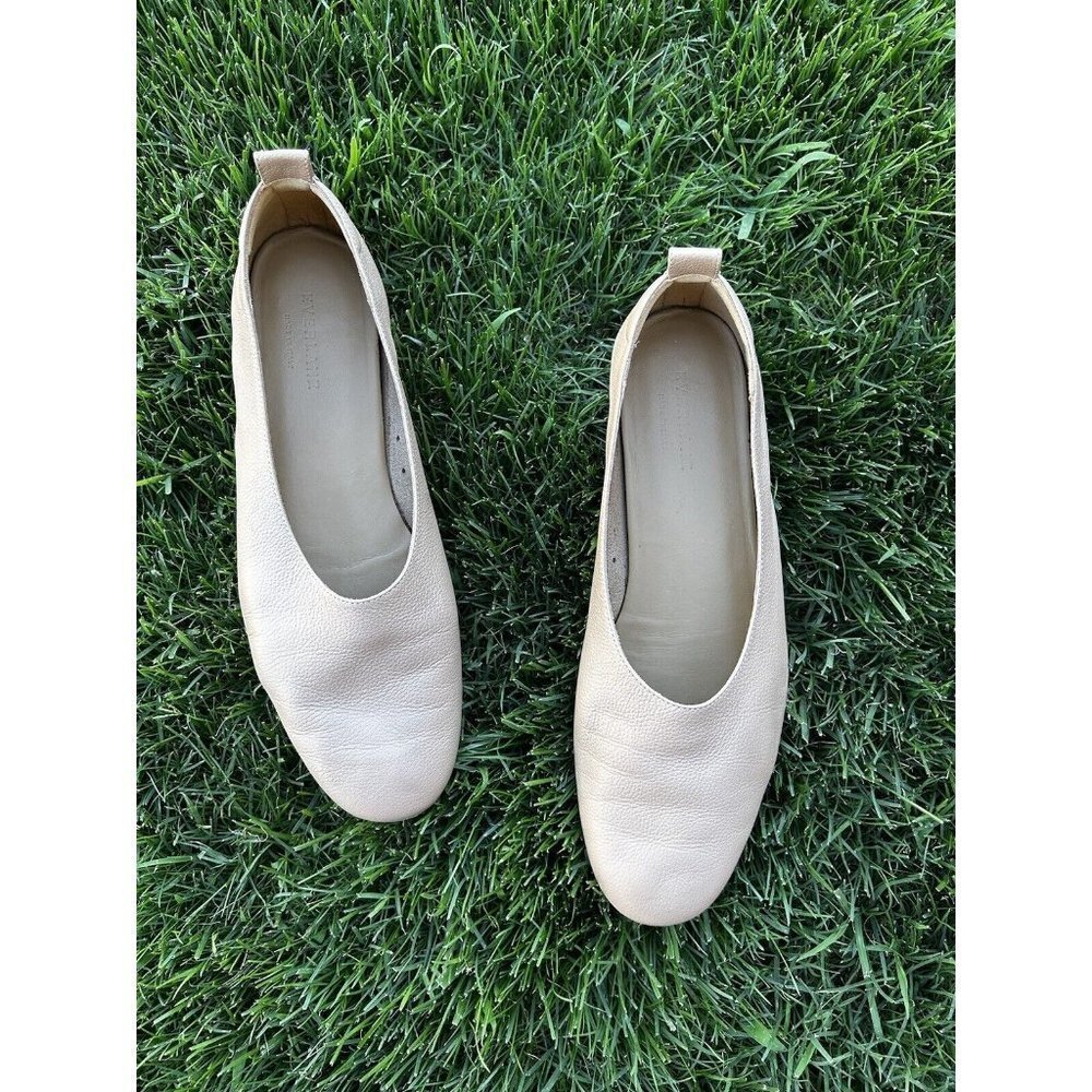 Everlane Womens Leather  Flats Beige 9.5